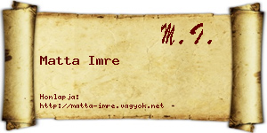 Matta Imre névjegykártya